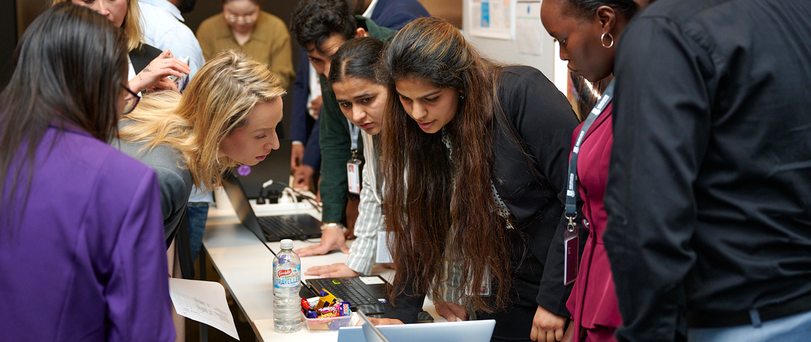 Students displaying their project